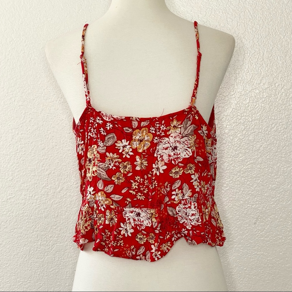 Red Floral Print Blouse - Picture 2 of 3